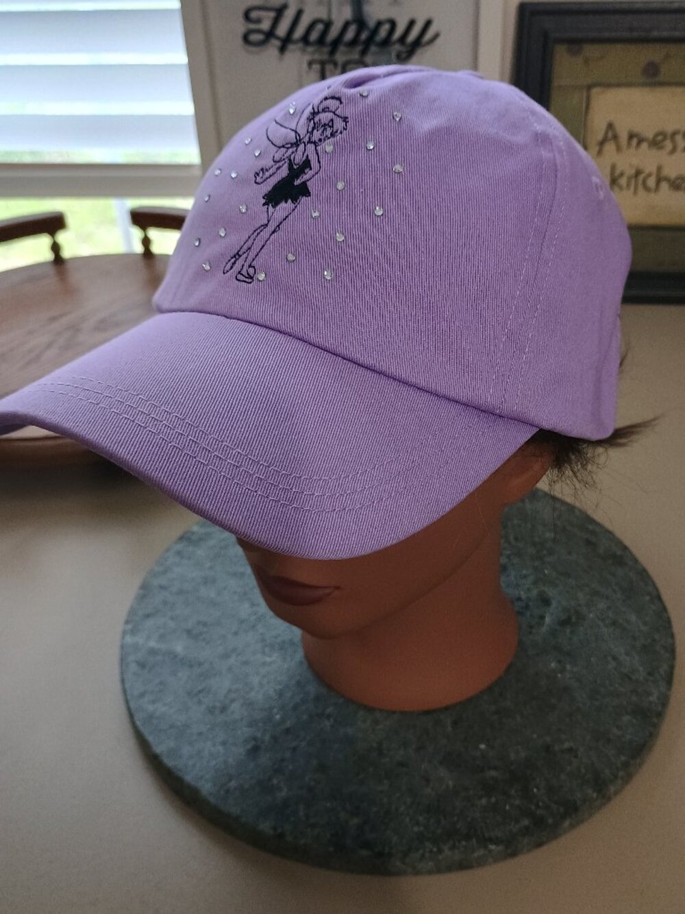 Disney Store Tinkerbell lavender Rhinestone Ball Cap